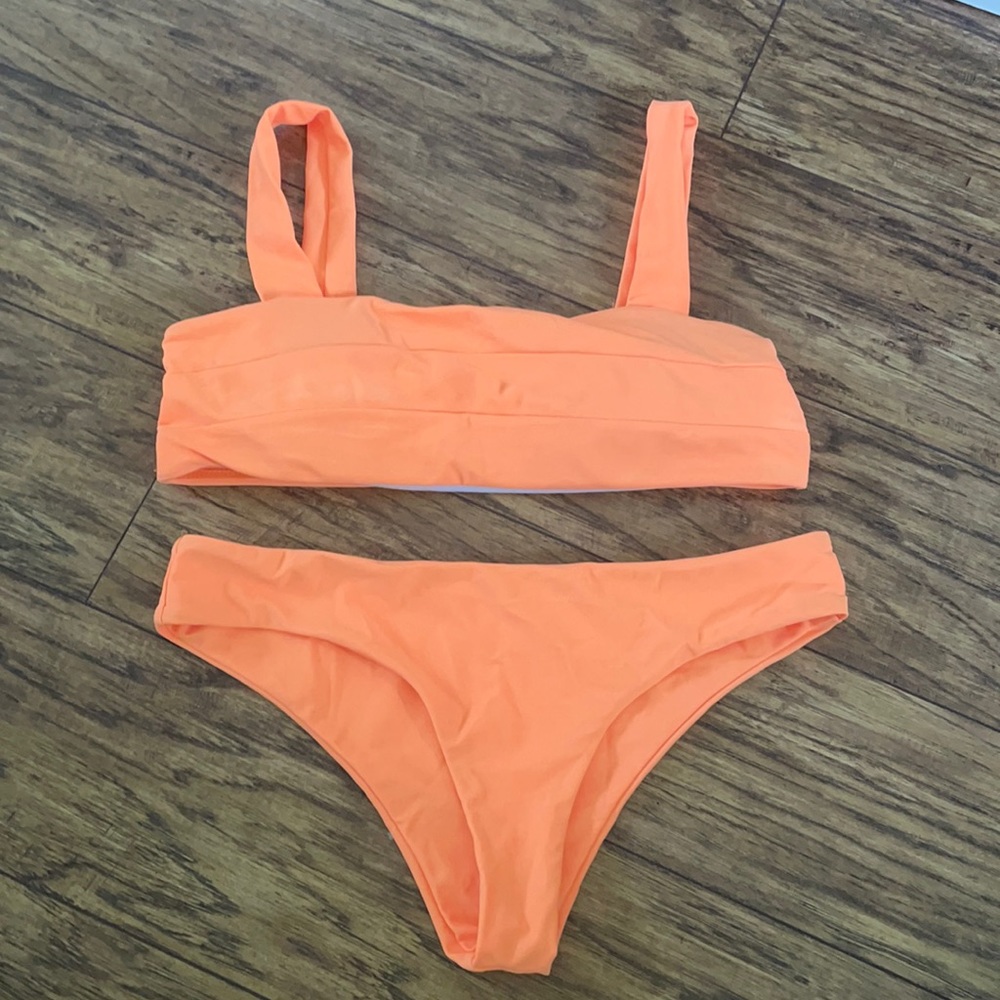 Neon Orange Bandeau Bikini